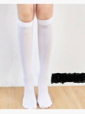 5pair of white knee high socks/nylon